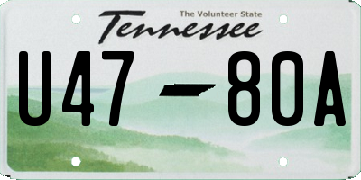 TN license plate U4780A