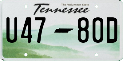 TN license plate U4780D