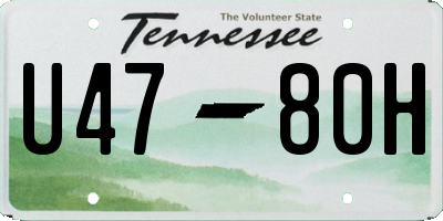 TN license plate U4780H