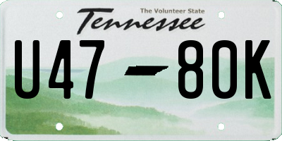 TN license plate U4780K
