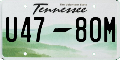 TN license plate U4780M