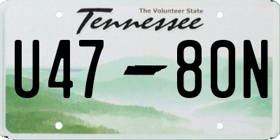 TN license plate U4780N