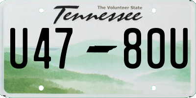 TN license plate U4780U