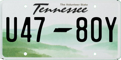 TN license plate U4780Y
