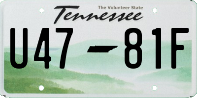 TN license plate U4781F