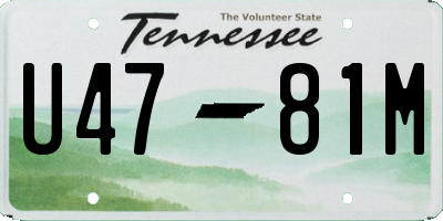 TN license plate U4781M