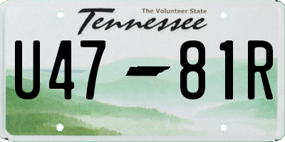 TN license plate U4781R