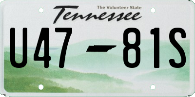 TN license plate U4781S