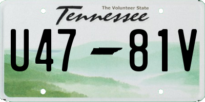TN license plate U4781V