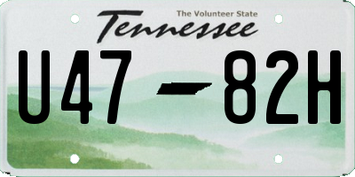 TN license plate U4782H