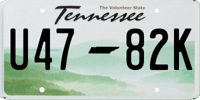 TN license plate U4782K
