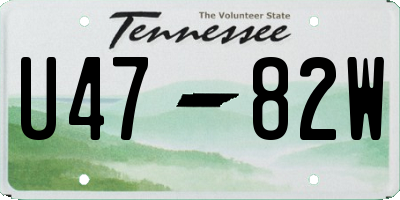 TN license plate U4782W