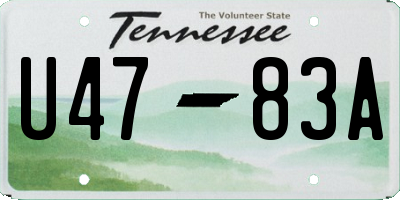 TN license plate U4783A