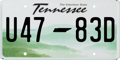TN license plate U4783D