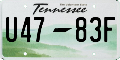 TN license plate U4783F