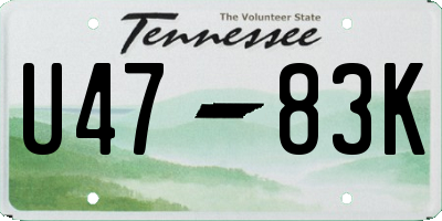 TN license plate U4783K