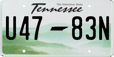 TN license plate U4783N