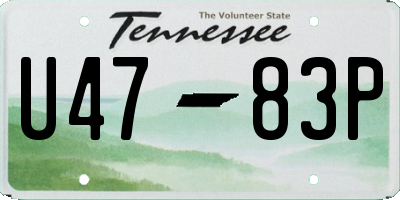 TN license plate U4783P