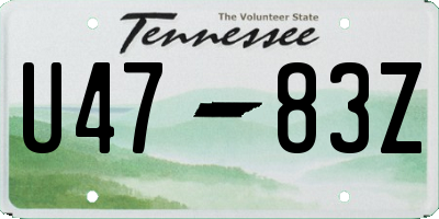 TN license plate U4783Z