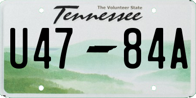TN license plate U4784A