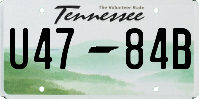 TN license plate U4784B