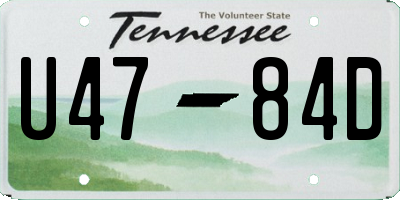 TN license plate U4784D