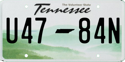 TN license plate U4784N