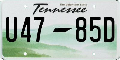 TN license plate U4785D