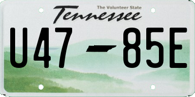 TN license plate U4785E