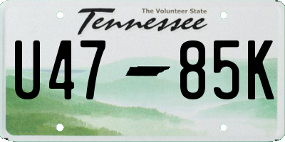 TN license plate U4785K
