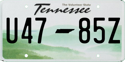 TN license plate U4785Z