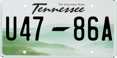 TN license plate U4786A