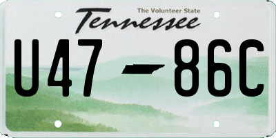 TN license plate U4786C