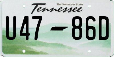 TN license plate U4786D