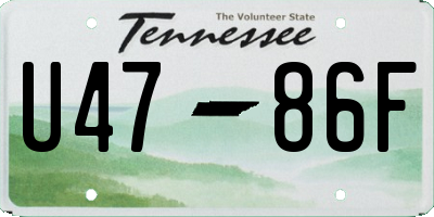 TN license plate U4786F
