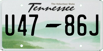 TN license plate U4786J