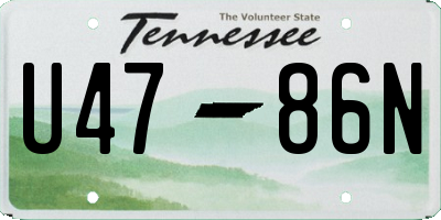 TN license plate U4786N