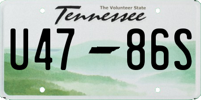 TN license plate U4786S