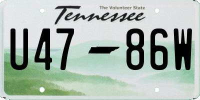 TN license plate U4786W