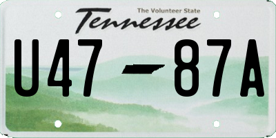 TN license plate U4787A