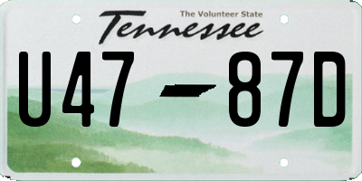TN license plate U4787D