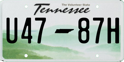 TN license plate U4787H