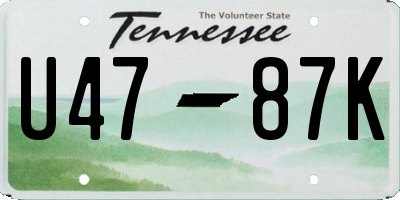 TN license plate U4787K