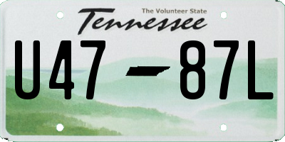 TN license plate U4787L