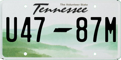 TN license plate U4787M