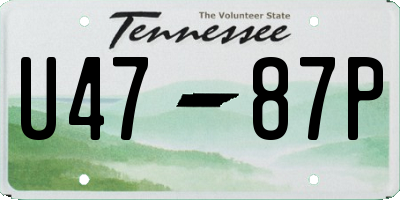 TN license plate U4787P