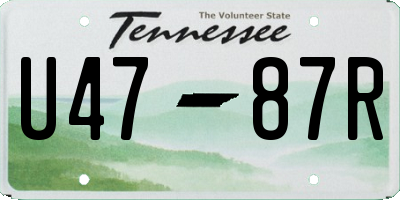 TN license plate U4787R
