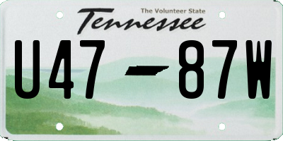 TN license plate U4787W