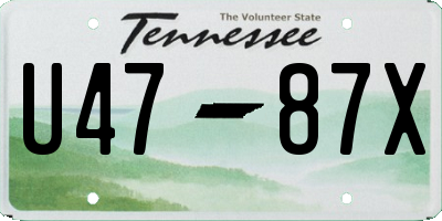 TN license plate U4787X