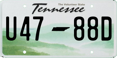 TN license plate U4788D
